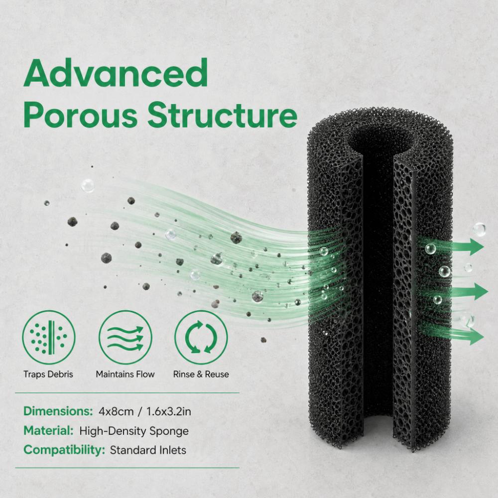20Pcs Black Aquarium Intake Sponge Guard Fish Tank Filtration System