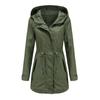 2022 Women's Plus Size Cotton Hooded Windbreaker - Spring/Autumn Loose Solid Color Coat
