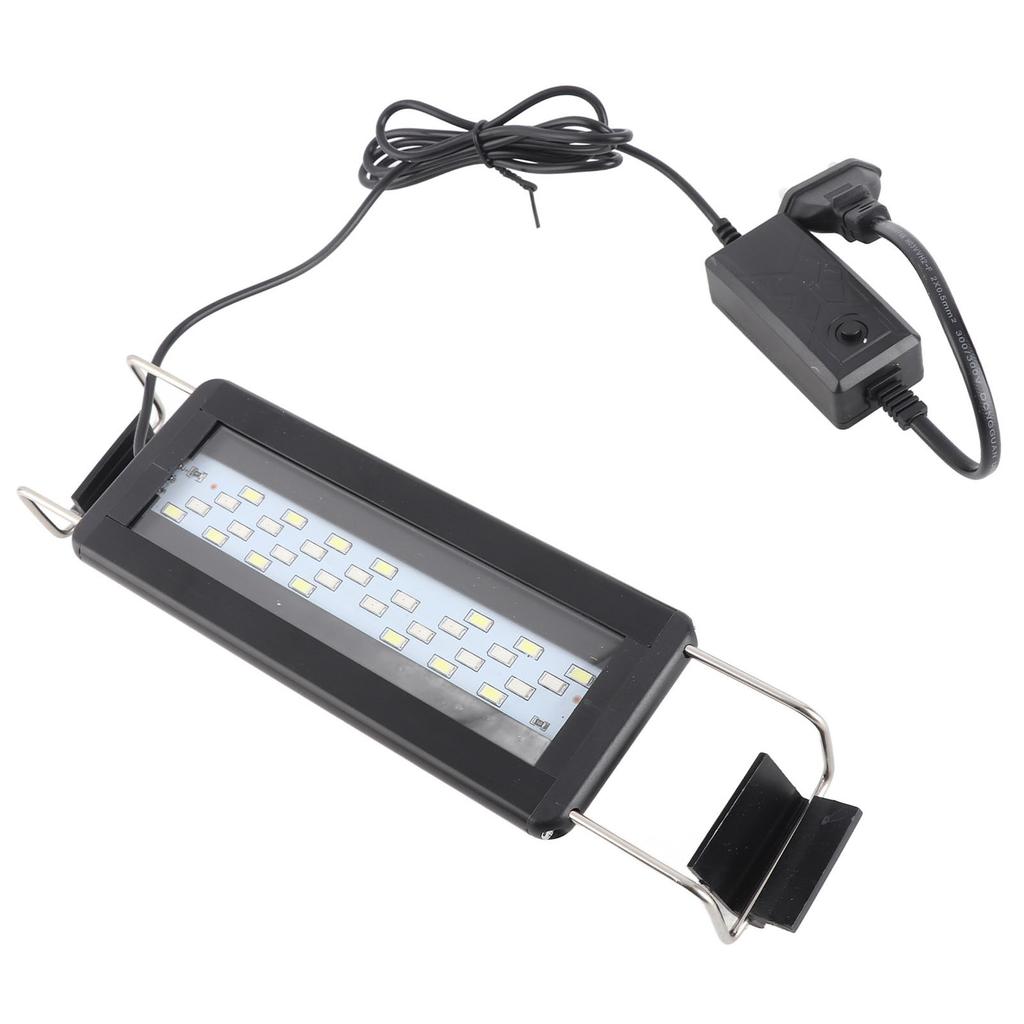 LED Aquarium Light Color Changing Fish Tank Light with Extendable Brackets Black for Aquarium Fish Tank Black EU Plug