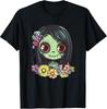 Cute Zombie Girl Floral Halloween Tee