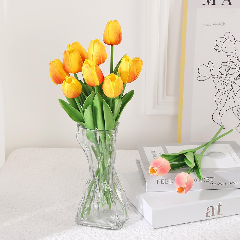 10PCS Artificial Tulips Flower Realistic Touch Tulip Flowers Fake Tulips Flowers for Home Table Vase Decor Wedding DIY Bouquet