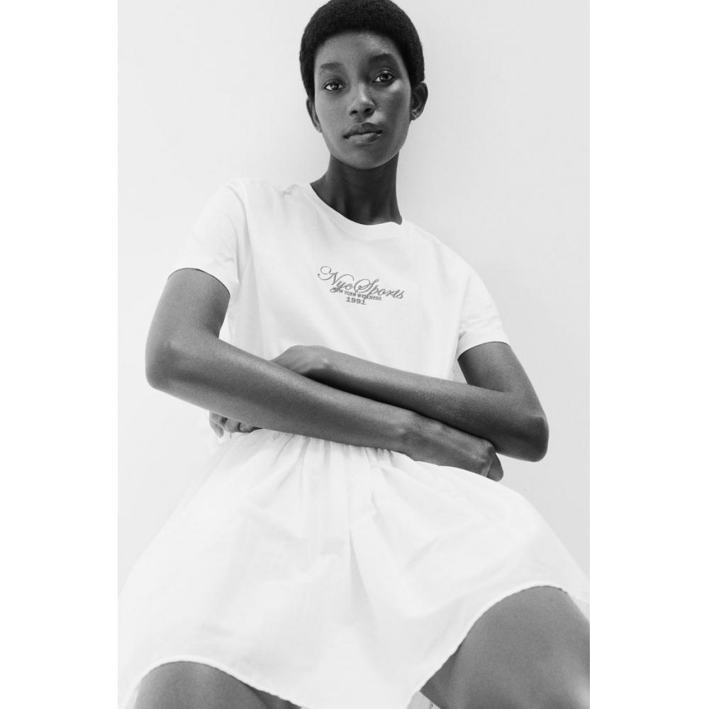 

Хлопковая футболка HM кремового цвета NYC Sports