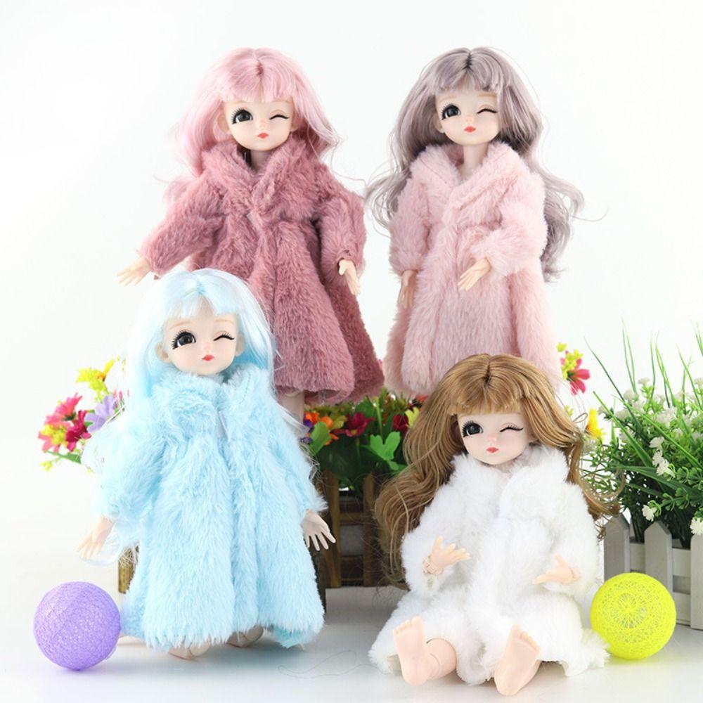 

Fashion Simulated Leather Fur Coat for Doll Clothing 1/6 Doll Clothes 30cm Doll‘s Wool Coat Girls