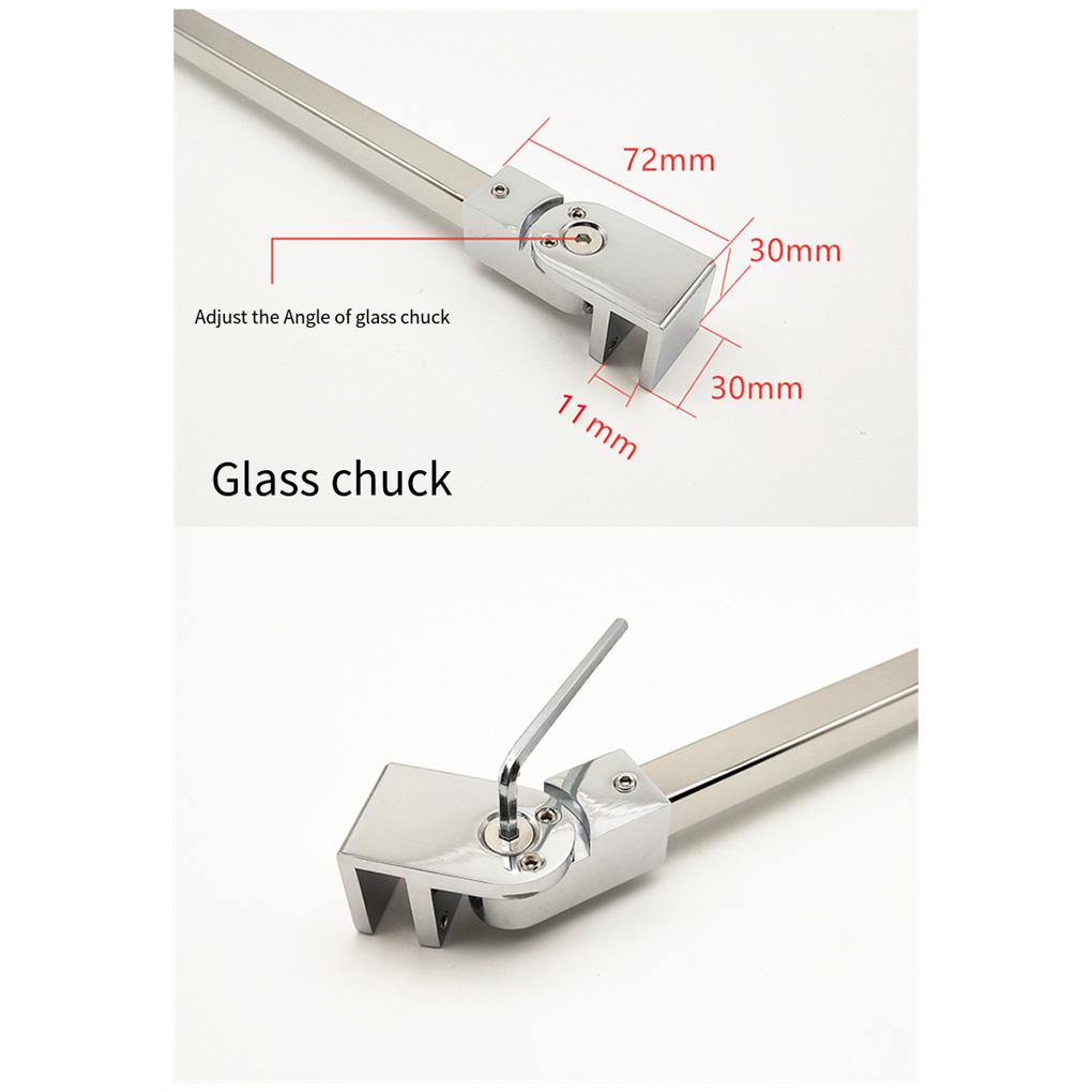 Stainless Steel Adjustable Shower Door Pull Rod Shower Room Rotatable Glass Panel Mounting Bracket Bathrooms Supplies