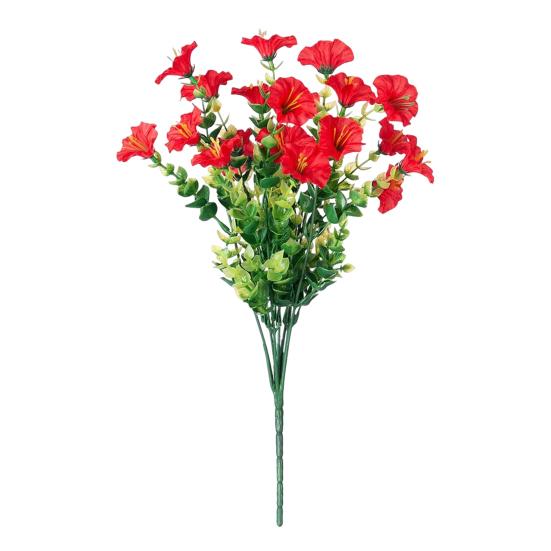 

Искусственная ипомея с листьями эвкалипта, устойчивая к ультрафиолетовому излучению, реалистичная искусственная шелковая цветочная композиция для свадебной вечеринки, внутреннего и наружного использования, украшение из искусственного цветка