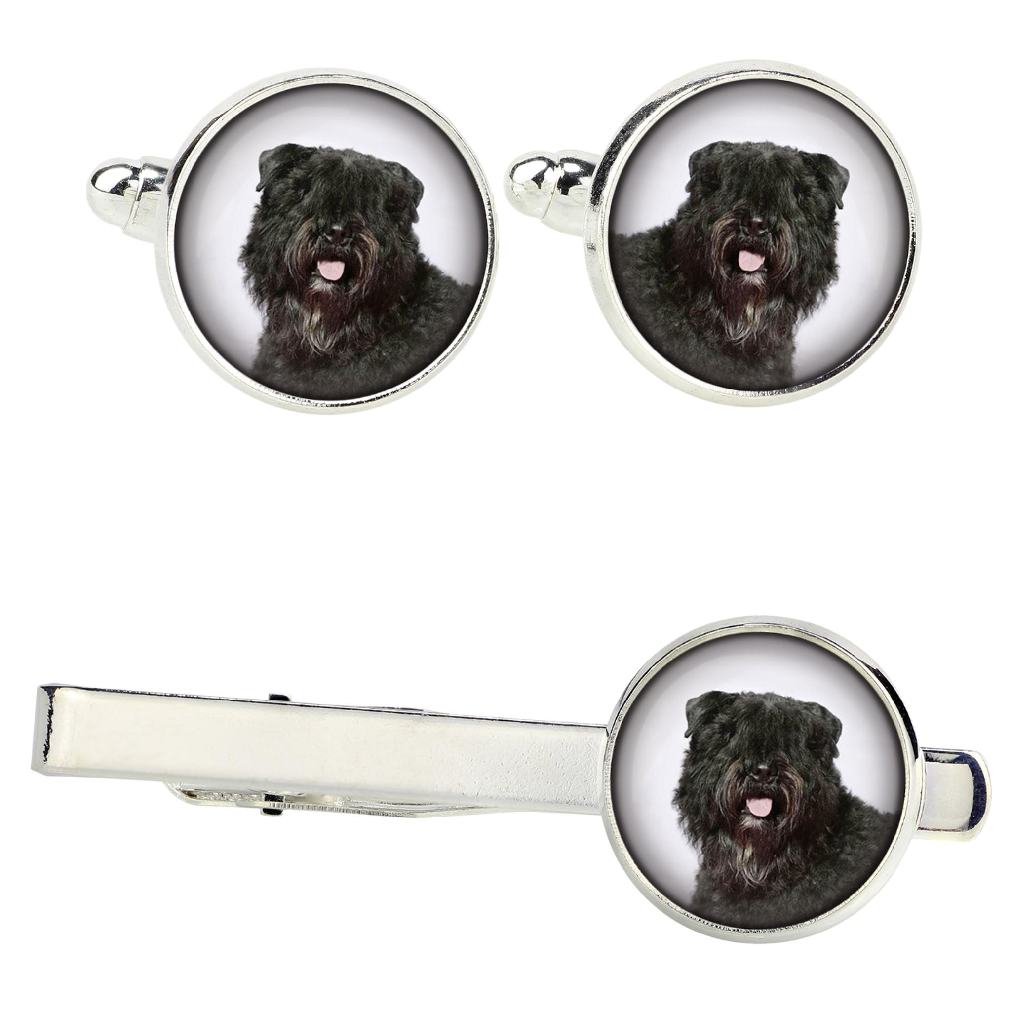 

Bouvier des Flandres, Flanders Cattle Dog - запонки та краватка з вашим фото, прикраса костюма, чоловічі прикраси від бренду Art-Dog. срібний