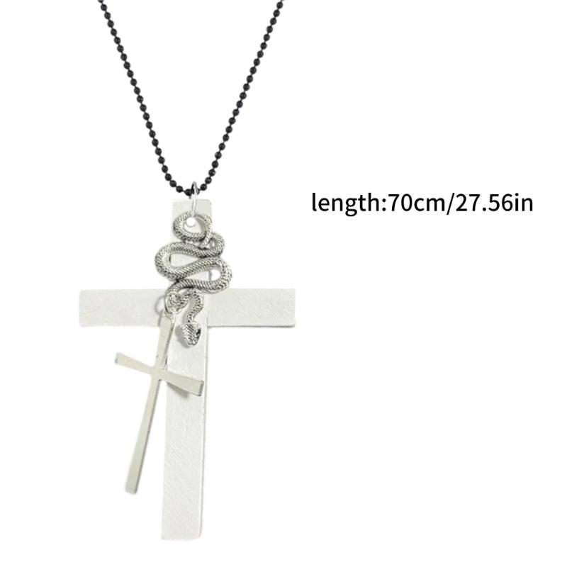 Unisex Crosses Charm Pendant Necklace with Sturdy Glass Special Gifts Accessory for Religious Occasions Daily Use