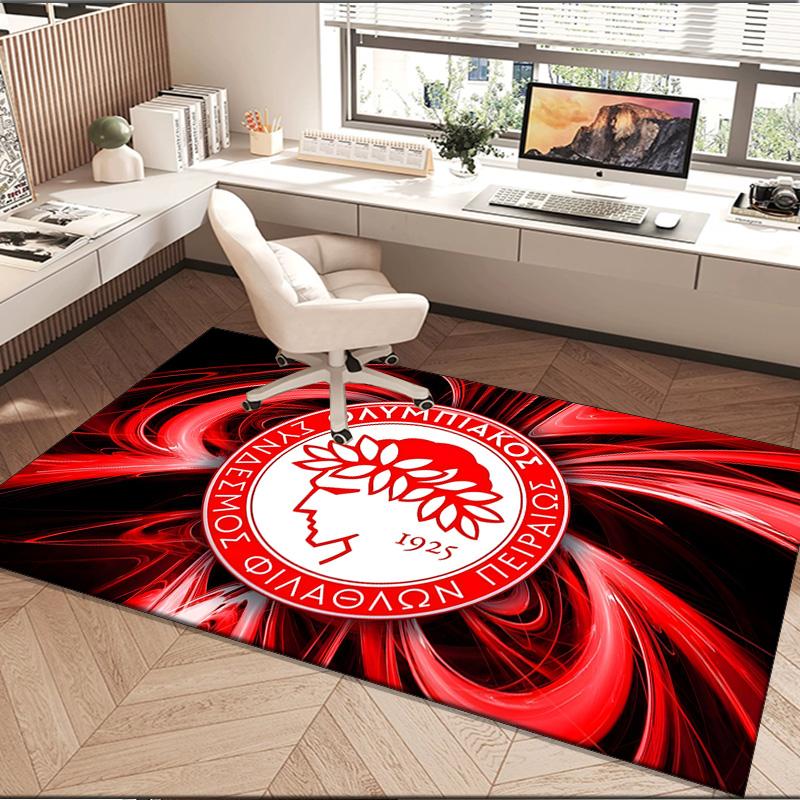 1PC rug Olympiacos Fc Team Crest Carpet, Chair Rug,Area Rug for Office Bedroom living rooms bedroom, Doormat decor Christmas fan gifts