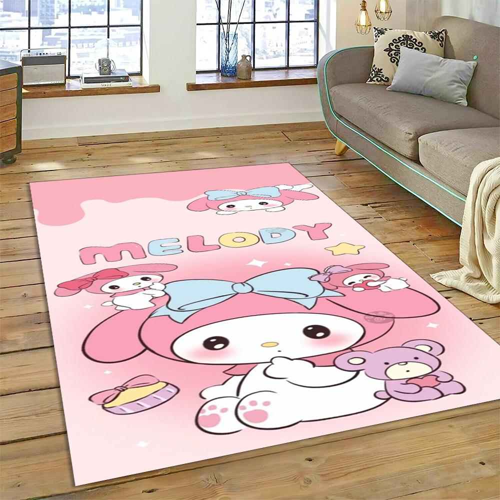 27 Style Cartoon Melody Melo Kawaii Sanrio Carpet Rug for Bedroom Living Room Home Sofa Decoration,kids Large Decor Floor Mat HD