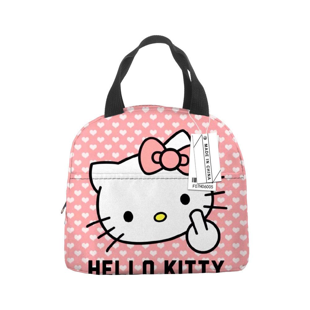 Hello Kitty Lunch Bag Large Capacity Rice Bag Bento Bag Tote Bag Waterproof Lunch Box Insulation Bag