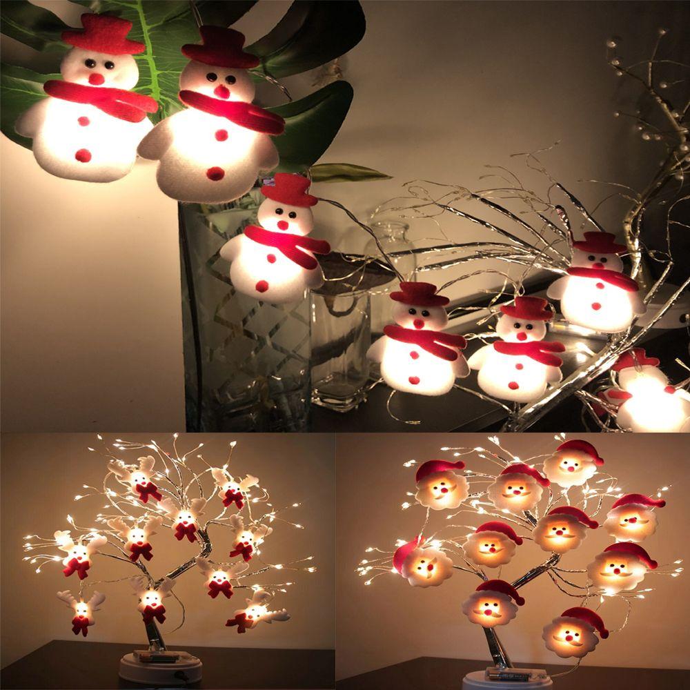 

Light Powered LED Snowman String Lights Santa Claus Lamp Fairy String Lights Xmas Tree Decor