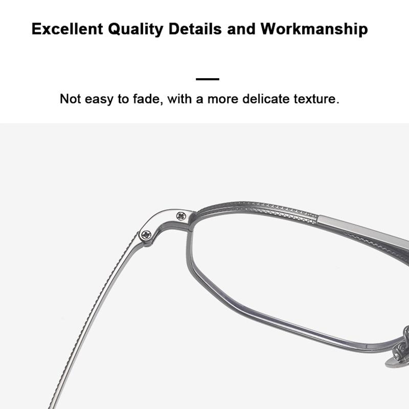 IP Electroplating Pure Titanium Men Eyeglasses Optical Prescription Myopia Customized Frame Large Face Ultralight Eyewear