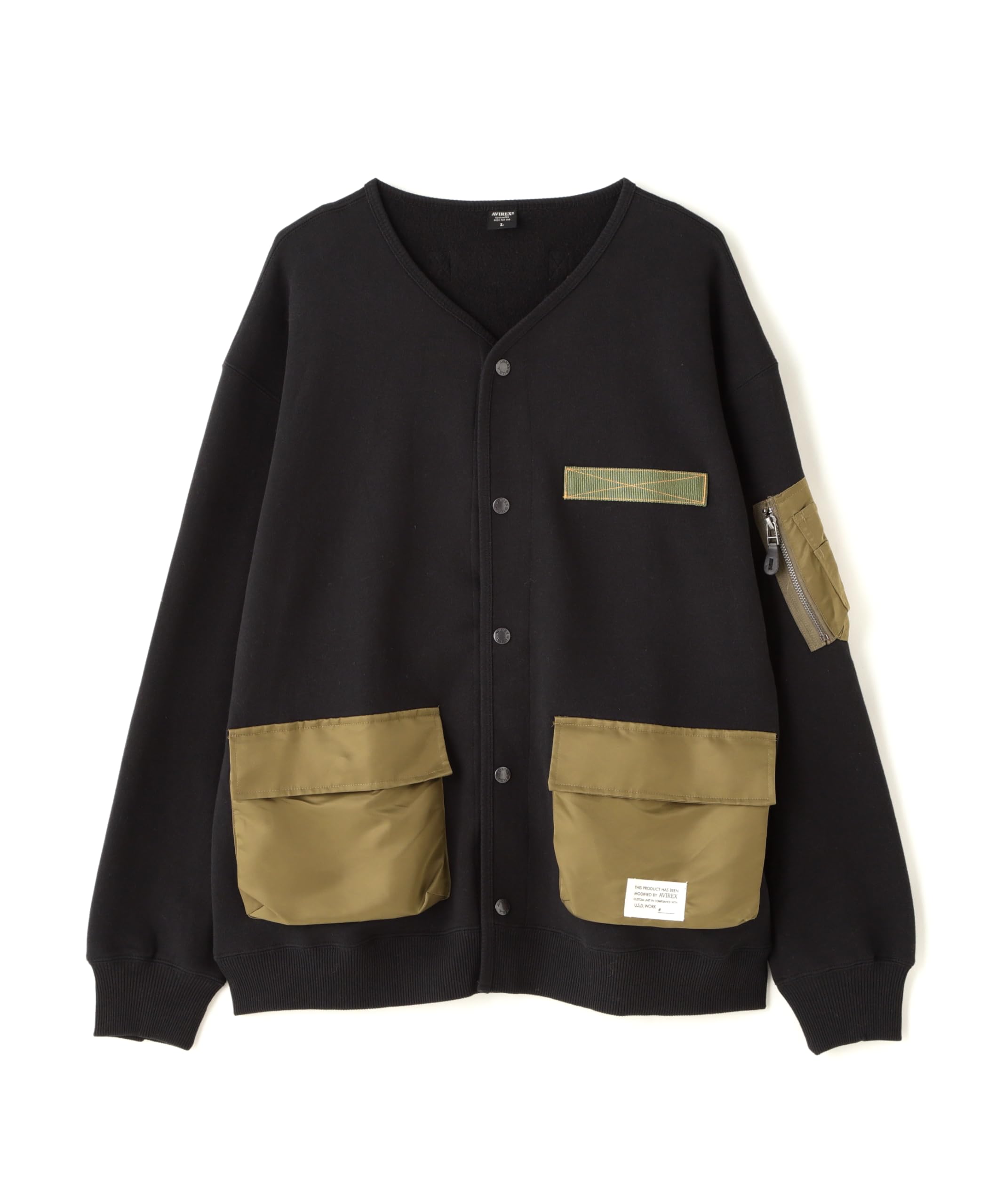 AVIREX TACTICAL CARDIGAN(WEB&DEPOT Exclusive) L black 783-4930014