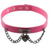 Dark Punk Heart Leather Choker Necklace - European & American Harajuku Style Clavicle Chain