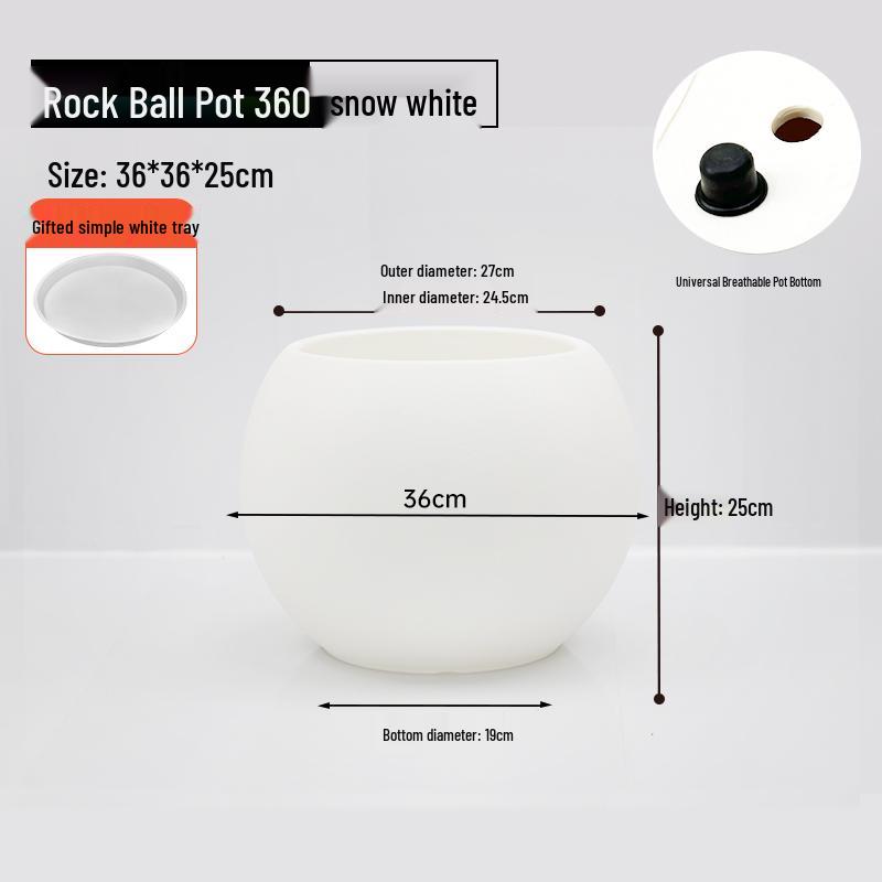 Nordic Spherical Resin Flower Pot - Versatile & Durable for Indoor/Outdoor Use, Large Diameter
