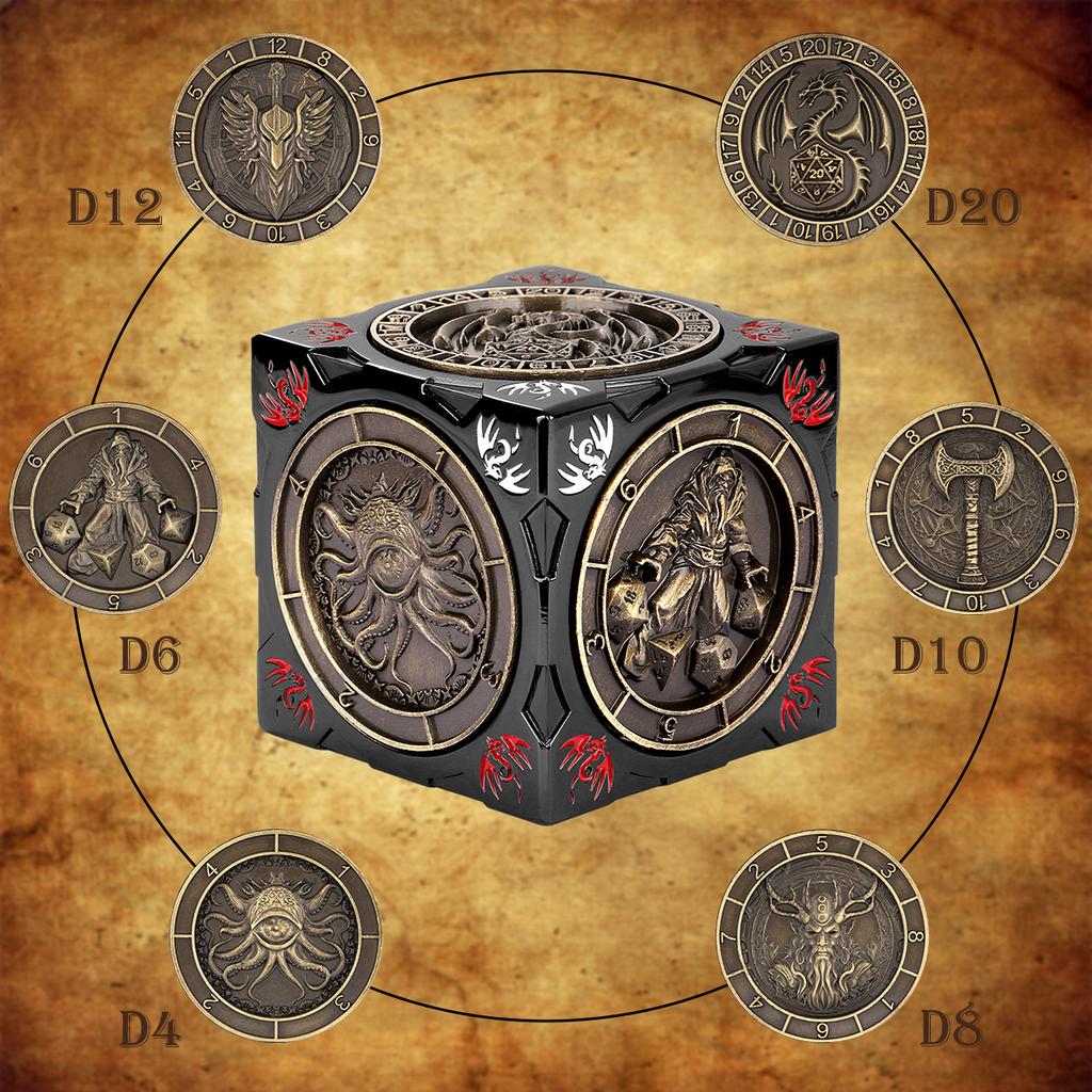 Retro Geprägtes Muster Metall Würfel Würfel Sechsseitig Rollenspiel Würfel Party Geschenk für Tischspiel Liebhaber