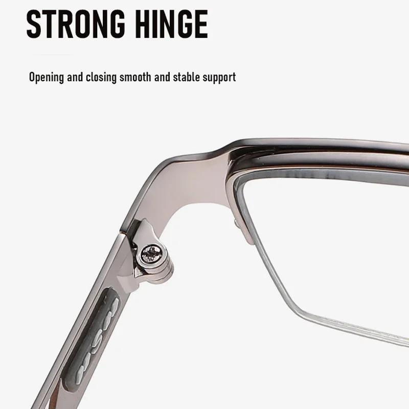 Men Business Photochromic Multifocal Reading Glasses  Male Progressive Anti-Blue Light Business Spectacles Half-Frame +1.0+2.5