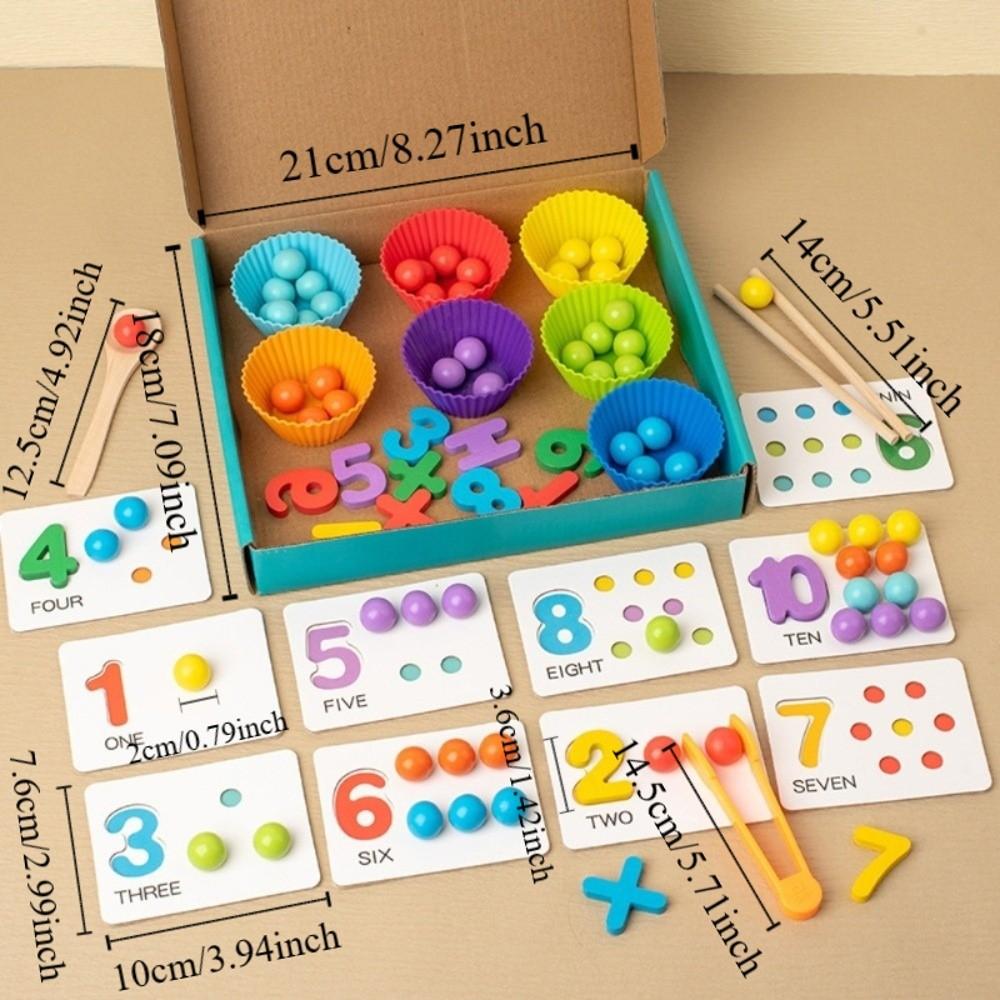 Wooden Clip Beads Toy Fine Motor Training Color Sorting Matching Toy  Children Gift