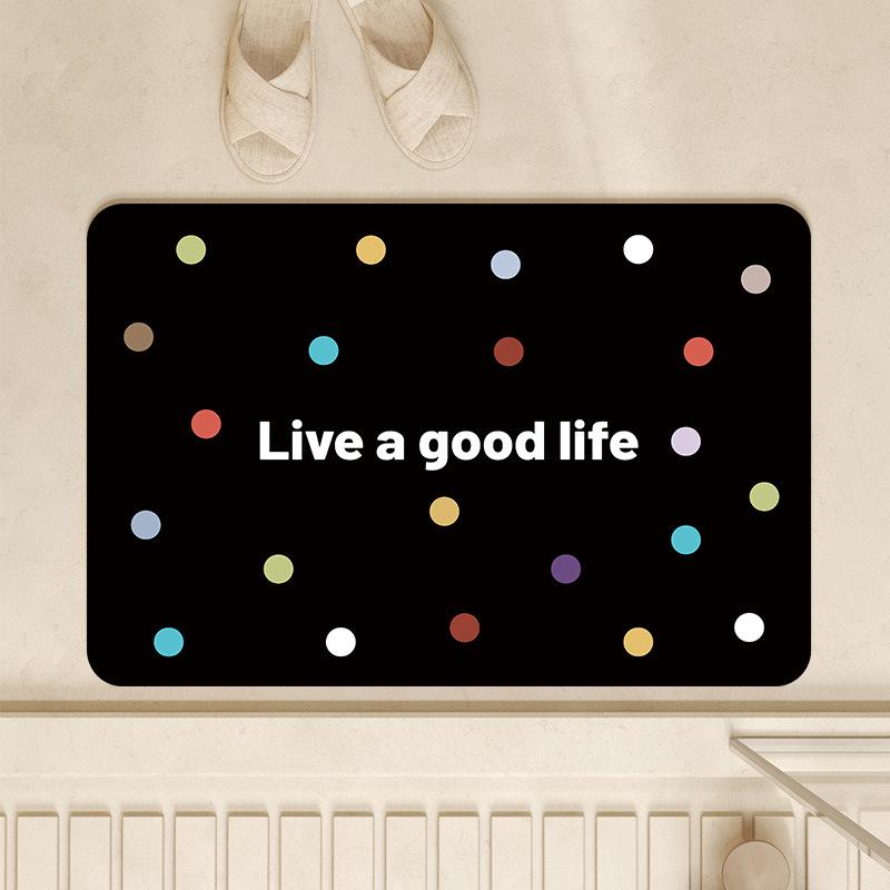Colorful Polka Dot Bath Mat Modern Abstract Print NonSlip Floor Mat for Bathroom Shower Room Minimalist Home Decor Door Mat