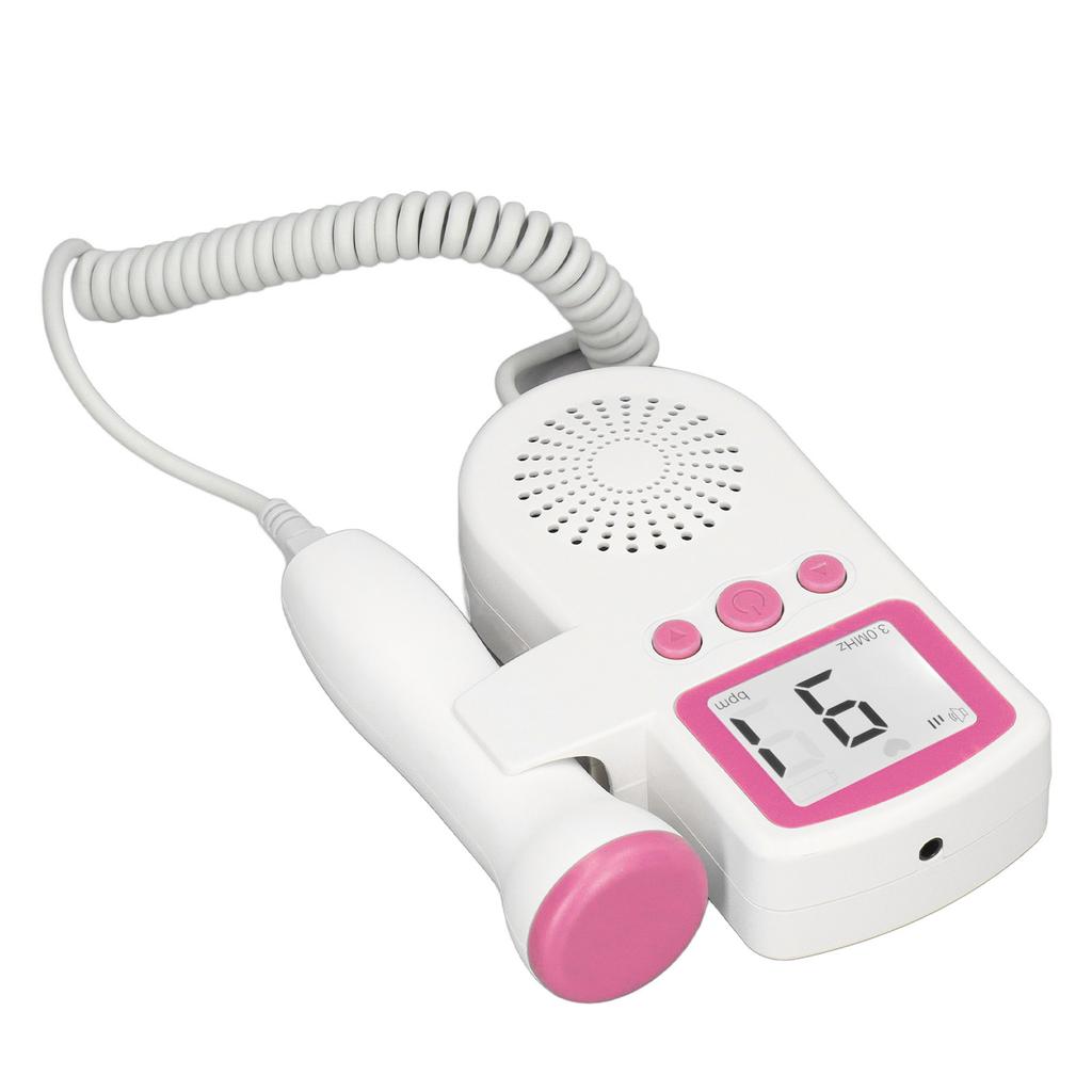 3.0MHz Fetal Heartbeat Monitor High Sensitivity LCD Fetal Sound Heartbeat Detector Pink
