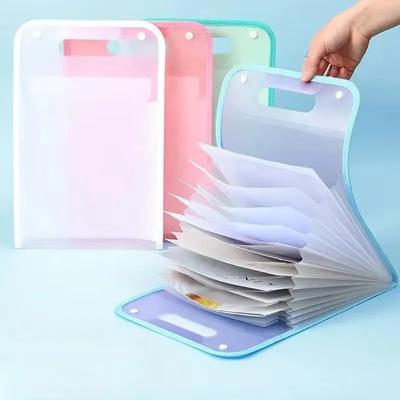 1PC 13 Pocket File Folders Portable A4 Letter Size Macaron Color Accordian Document Organizer for Classroom Office Home Storage