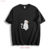 Cute Cartoon Calico Cat T Shirt Vintage Washed Soft Designer Clothes Comfortable Fashion Casual Stylish Top For Everyday Wear