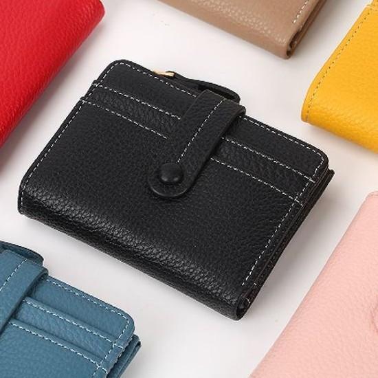 Women Short Wallet PU Leather Zipper Coin Purse Cute Bear Print Card Holder Small Bifold Wallet ID Window Cash Pocket Clutch