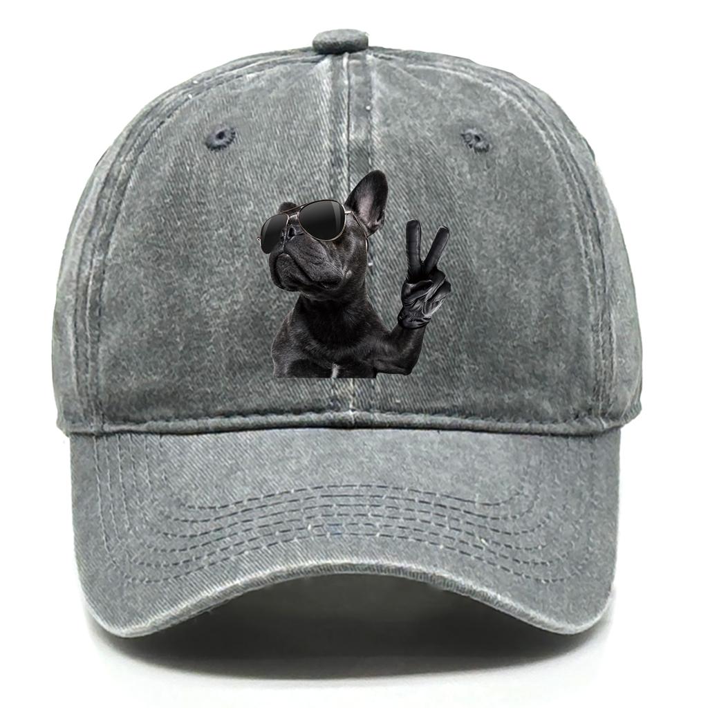 Cool Dog In Sunglasses Print Adjustable Sun Hat Sports Hat Headwear Leisure Snapback Baseball Cap Perfect For Outdoor Sports