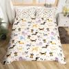 Dog Paw Print Duvet Cover Watercolor Gradient Puppy Footprints Comforter Cover with 2 Pillowcases,Funny Pets Animal Quilt Cover
