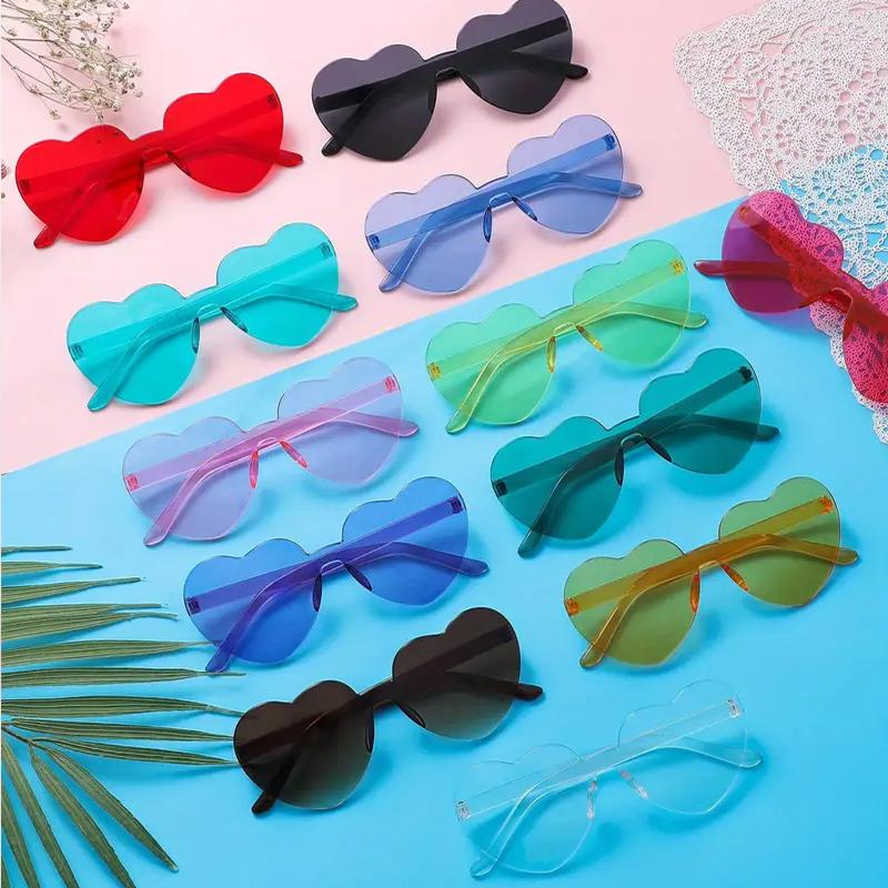 Colorful Candy Style Heart-Shaped Fashionable Glasses - Multiple Colors Available for Holiday Costume Eye Wear