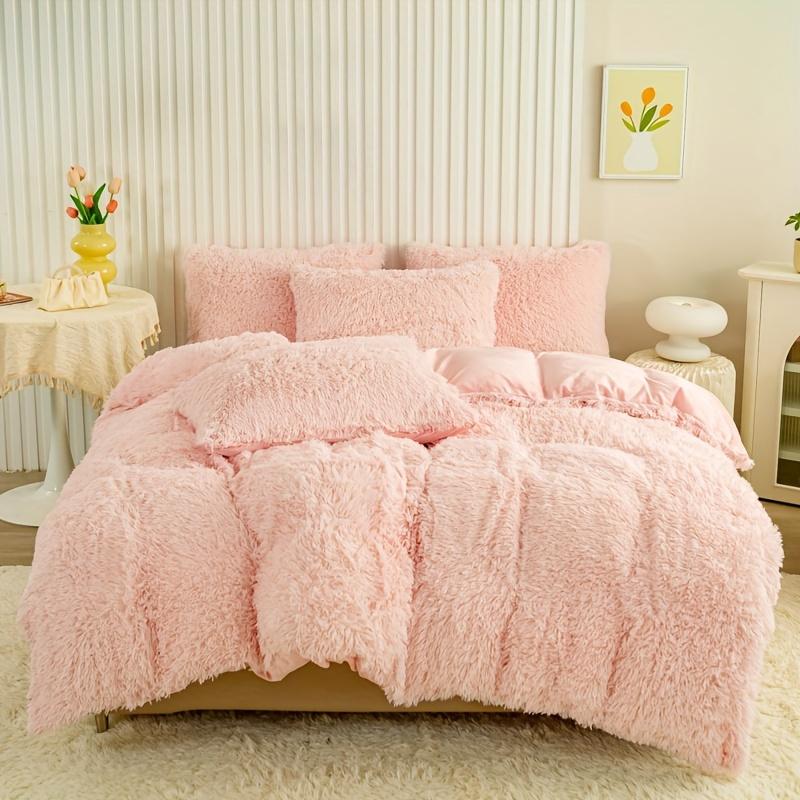3-Piece Luxurious Plush Duvet Cover Set – Cozy & Soft Bedding, Perfect for Bedroom Comfort, Ideal for Guest Rooms and Dorm Aesth
