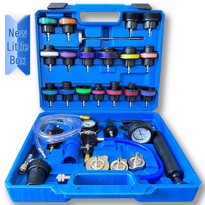28-Piece Aluminum Alloy Radiator Leak Tester and Coolant Replacement Tool Set