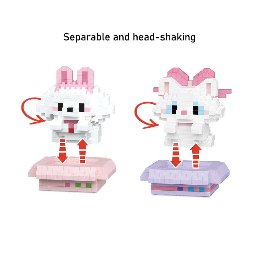 Miniso Kawaii Pet Toys Animals Model Micro Particle Building Blocks Education Kids Toys Birthday Gifts Decoration
