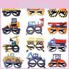 Fun And Colorful Construction Vehicle Themed Glasses For Kids Birthday Party Decorations