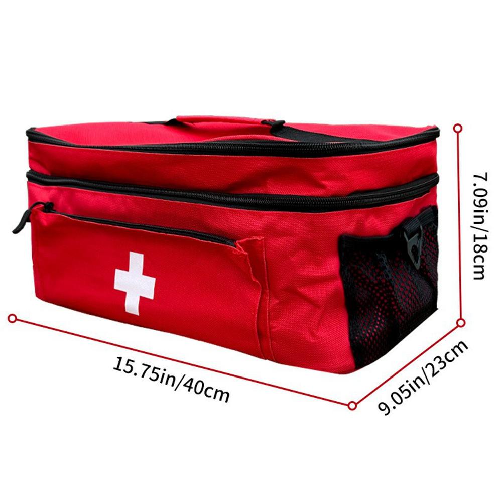 Portable Medication Organizer with Shoulder Strap First Aid Kit Pill Bottle Storage Bag for Home Travel