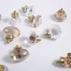 Crystal Glass Furniture Handle Gold Base Transparent Kitchen Cabinet Knobs Cupboard Wardrobe Drawer Pull Handles Home Decor