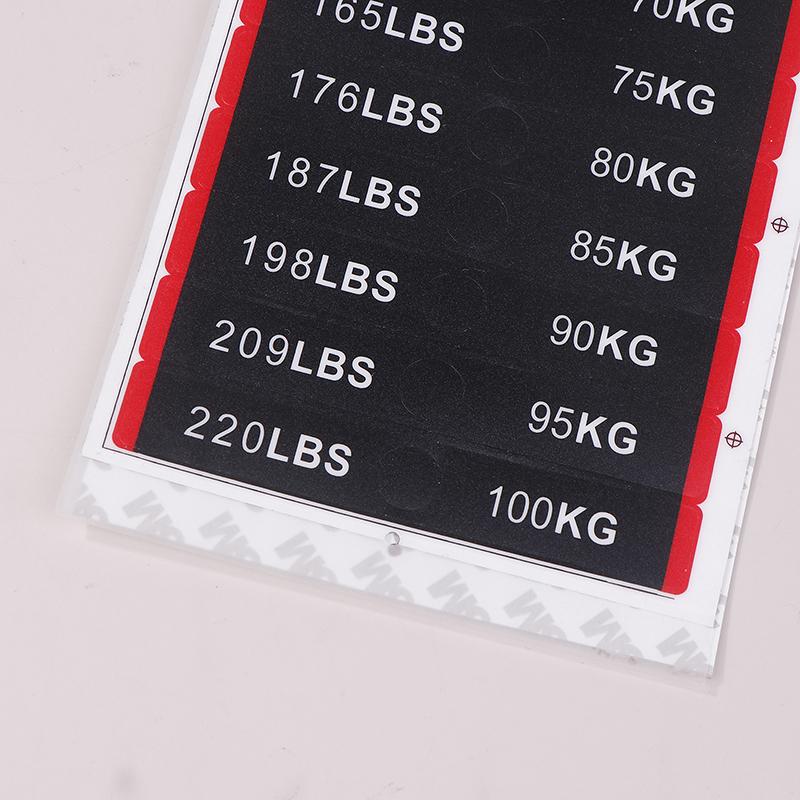 Weight Stack Labels 4.5Kg To 150Kg Black Background White Number Weight Stickers For Fitness Equipment Gym Strength Training