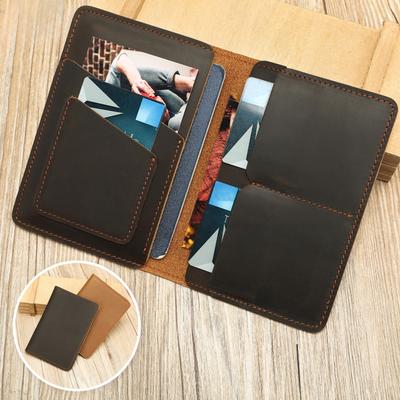 Multifunktionale Kartenhülle, Retro-Herrenbrieftasche aus echtem Leder, Einfache Crazy Horse Leder Münzbeutel