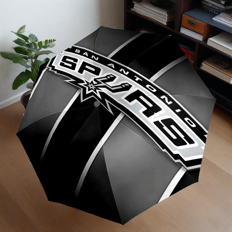 Antonio Spurs Logo Umbrella 8-Frame for Travel, Camping, Casual Lightweight Portable Umbrella, Essential for Every Family Holidays Gift