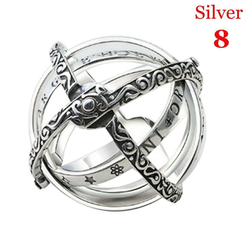 

Творческий космический вселенный астрономический шар кольцо перстни подарки для влюбленных вращающаяся раскладушка 8 серебряный