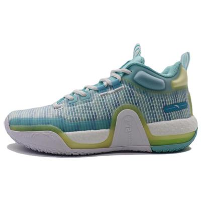 Shock Absorbers Slip Resistant Abrasion Resistant Mid Top Basketball Shoes Men's Blue White Sneakers 112241112-3