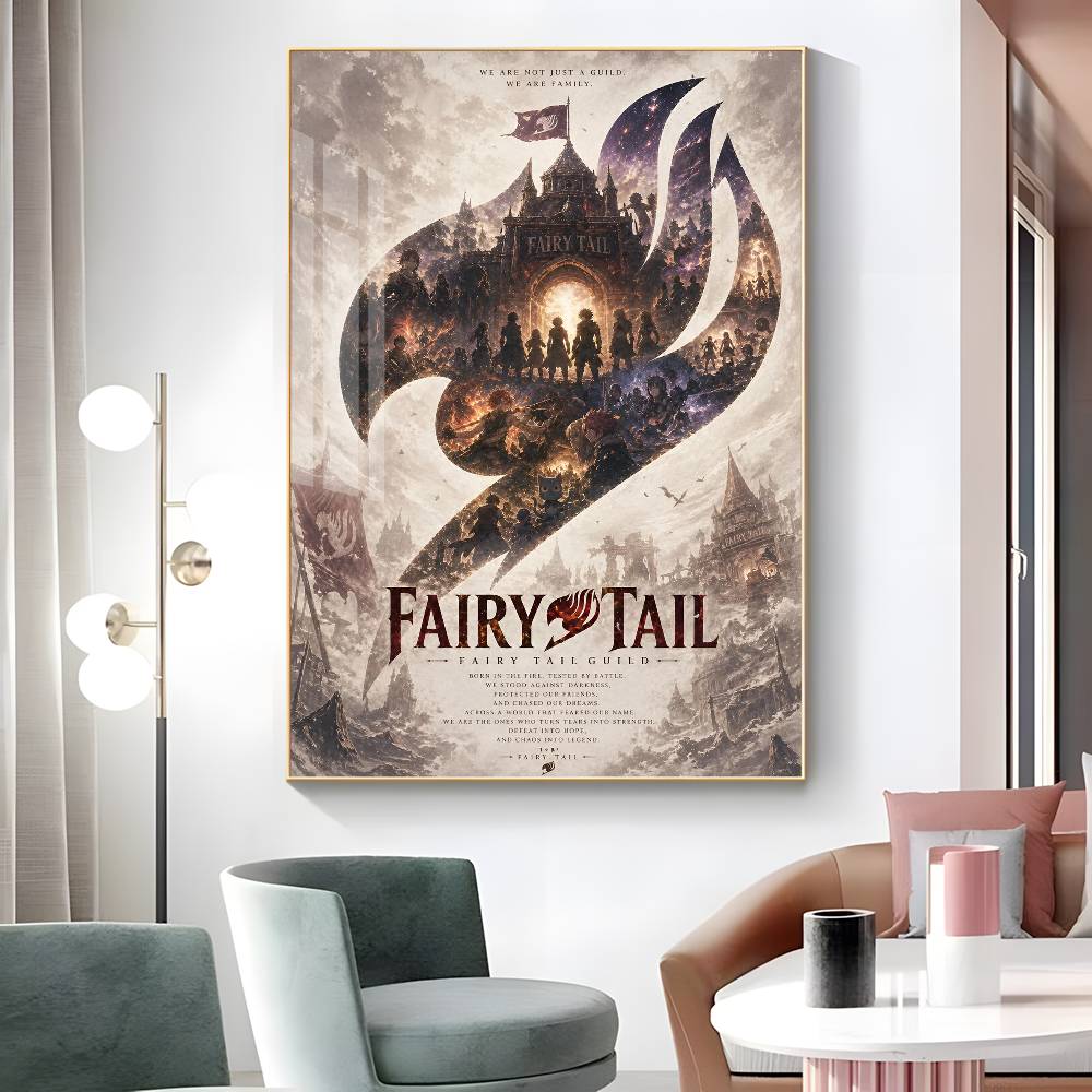 1pc Anime Fairy Tail Poster Sticker Print Waterproof Wall Art For Living Room Bedroom Home Decor