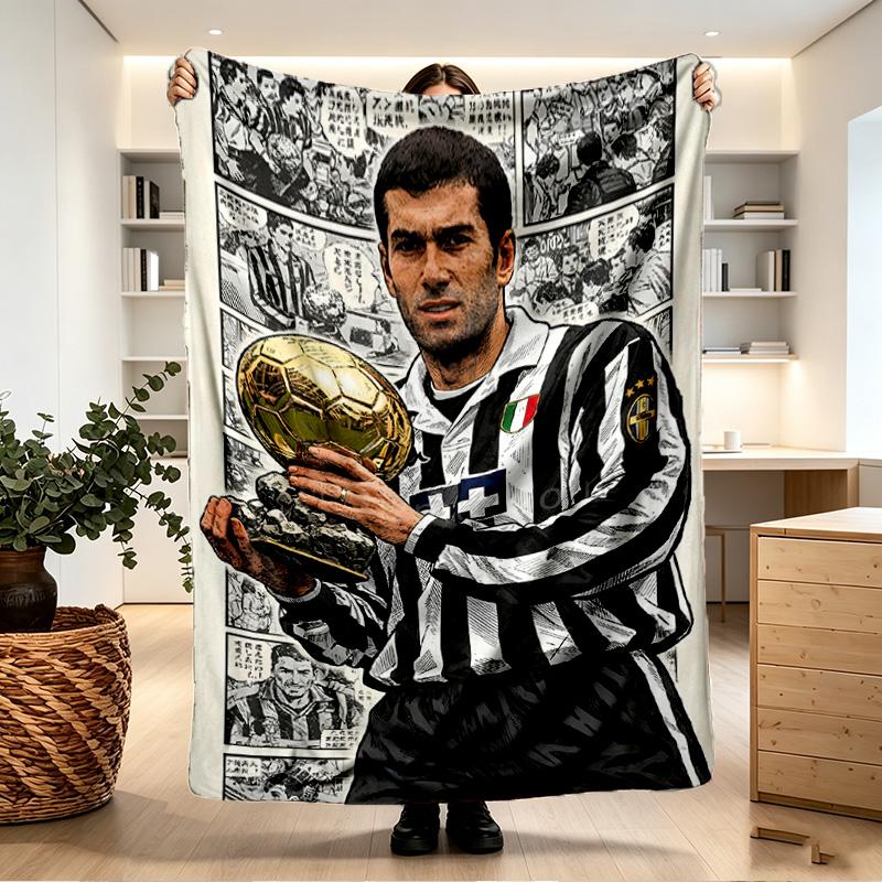 Zinedine Zidane Print Blanket - Soft & Comfortable, for Bedroom, Travel, Sofa, Home Decoration - Birthday Christmas Gift for Friend