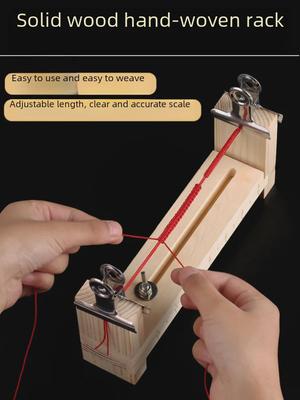 Hand-Woven Frame Braiding Machine: Red Rope Bracelet & Necklace Tool