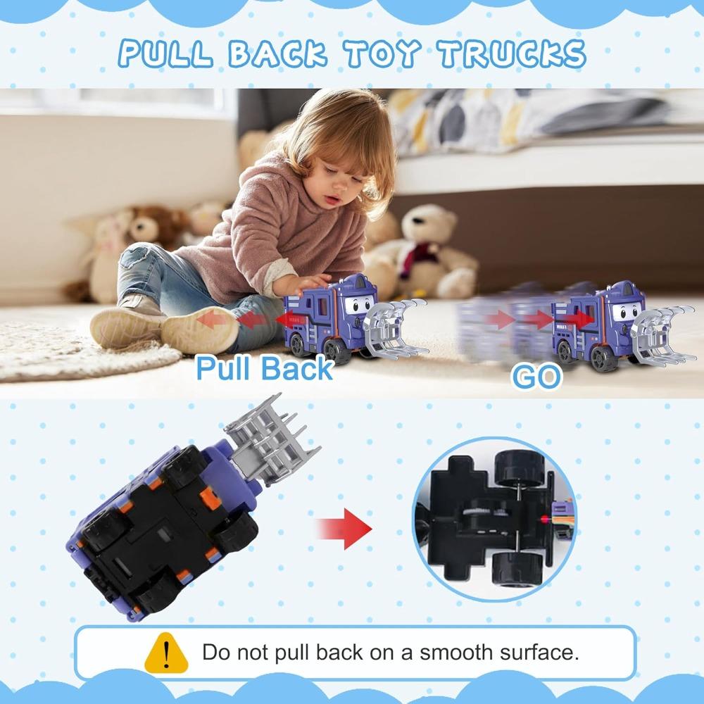 Flip Racers Transformable Cars for Kids Funny Toy Vehicle for Toddlers Pull Back Trucks Christmas Birthday Gifts for Boy Girl