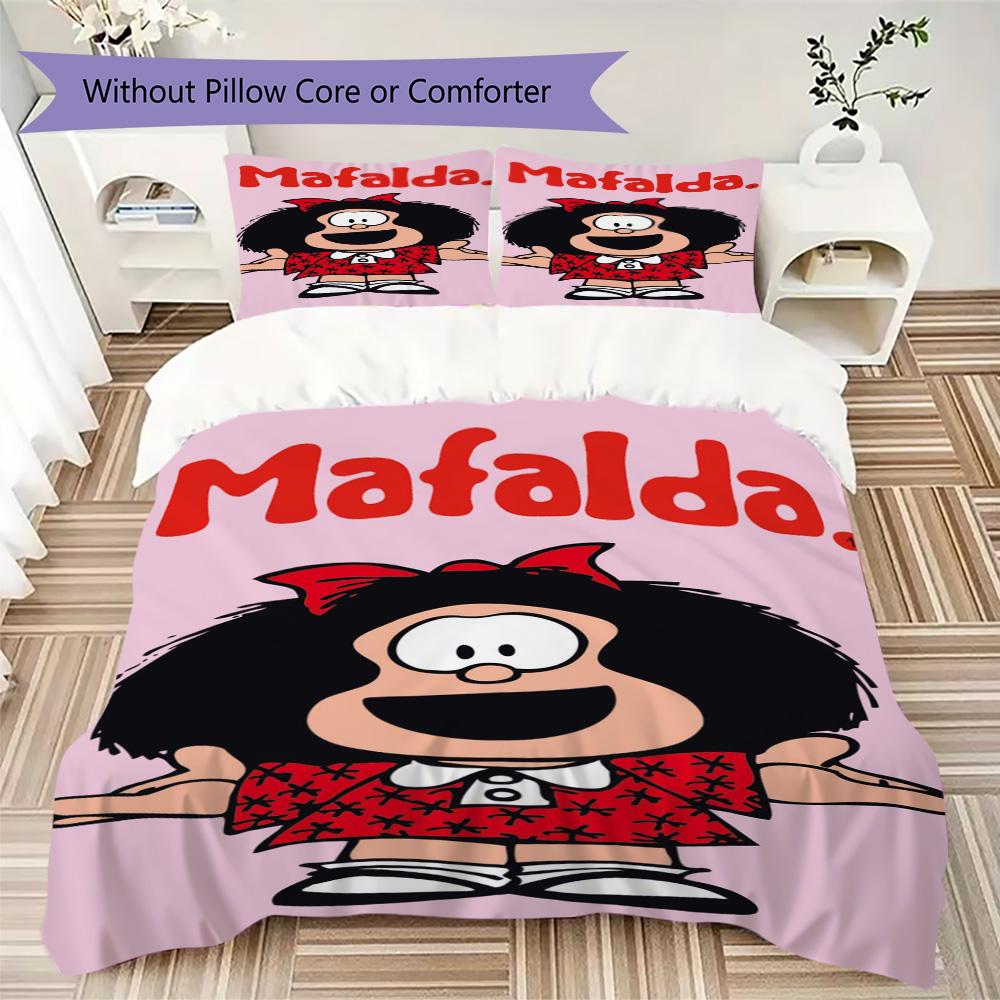 Mafalda Pattern Bedding,Quilt Set Quilt Cover Pillowcase Home Birthday Gift (1*duvet Cover+2*pillowcase,without core)ZSJT0917067