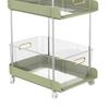 Rolling Cart 2 Tier Large Capacity Mobile Utility Cart Book Food Storage Organizer for Home Kitchen