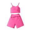 Girls Casual Suit Summer Kids Fashion Halter Top and Shorts Suit