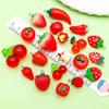 Set of 20 Red Resin 3D Fruit Charms: Strawberries and Apples for DIY Jewelry.