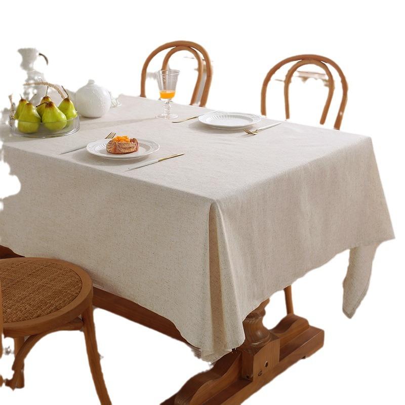 Simple Pastoral Cotton And Linen Tablecloth Solid Color Rectangular Decoration Restaurant Home Coffee Table Long Tablecloth Retail